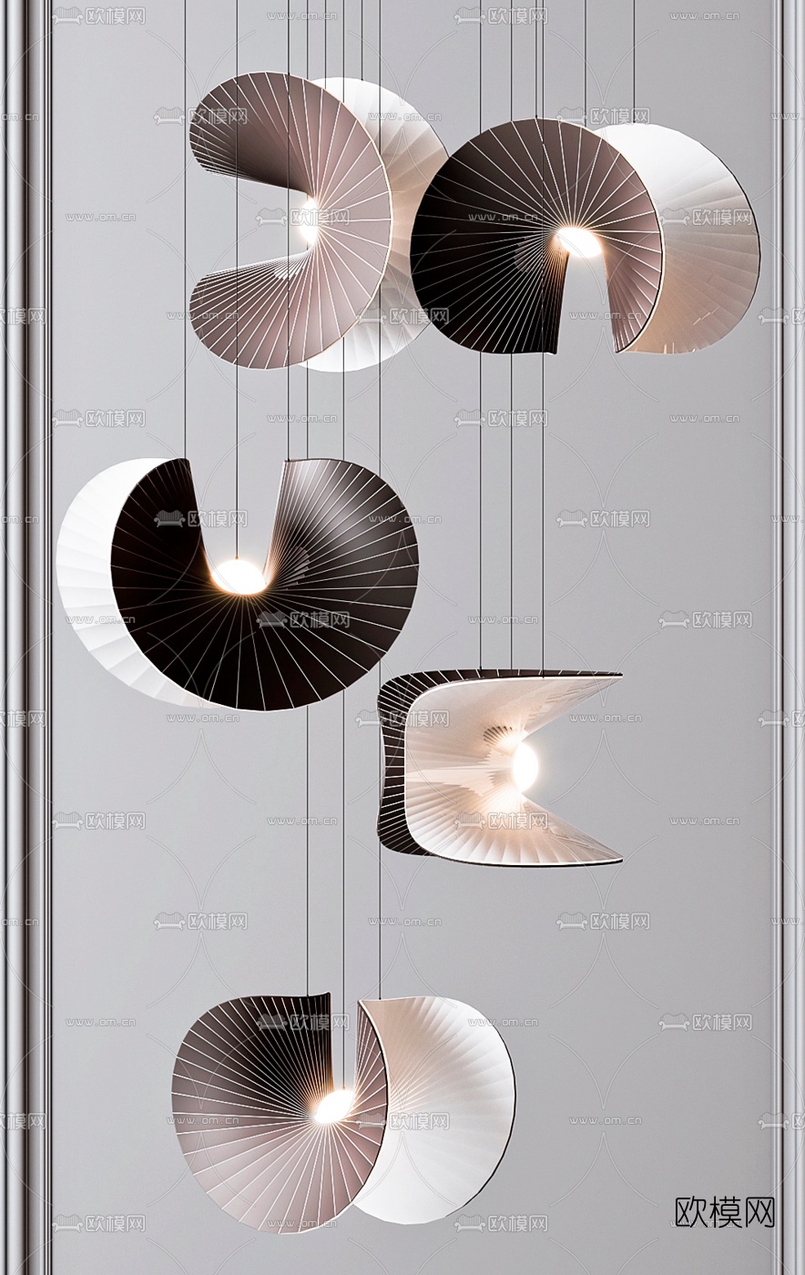 现代个性金属吊灯3d模型