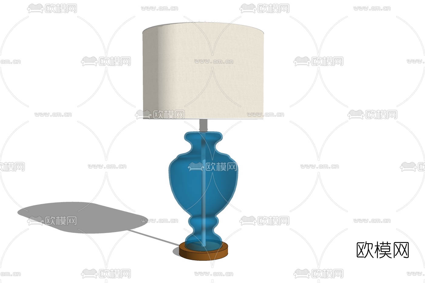 现代金属台灯免费su模型下载