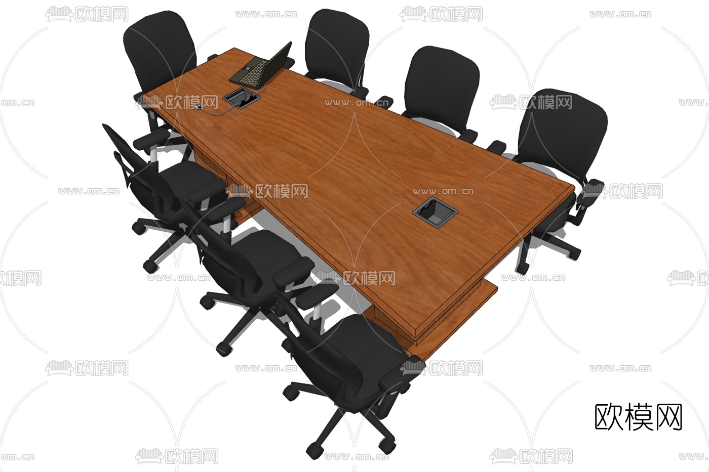 现代会议桌椅免费su模型下载