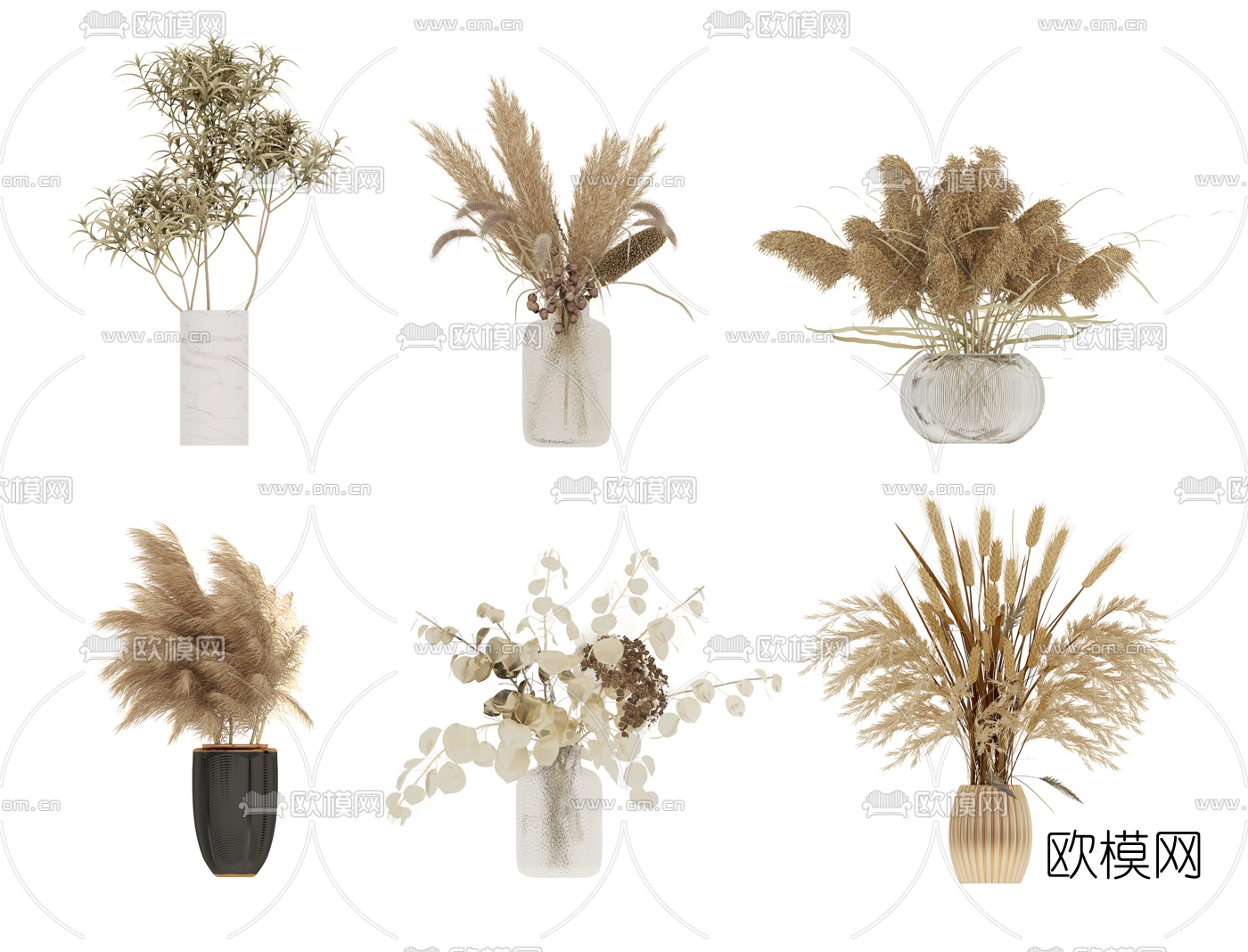 现代插花花瓶3d模型下载