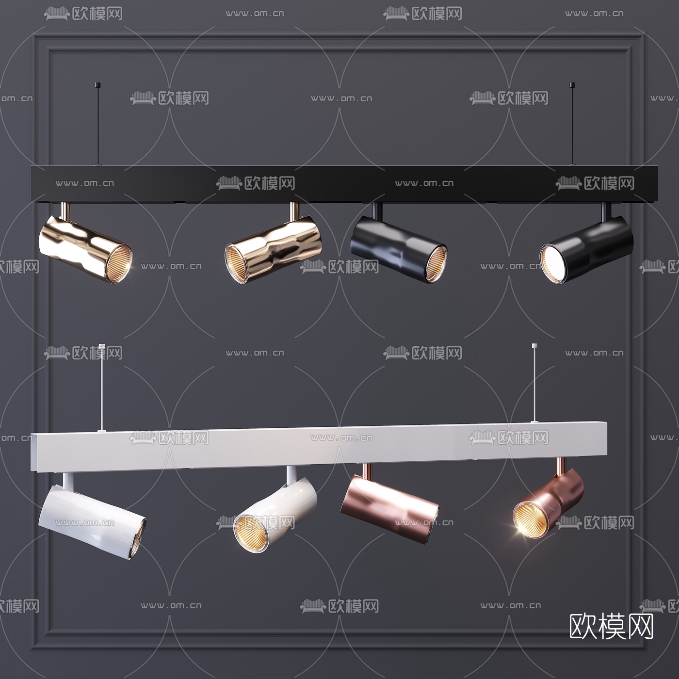 现代筒灯射灯3d模型下载