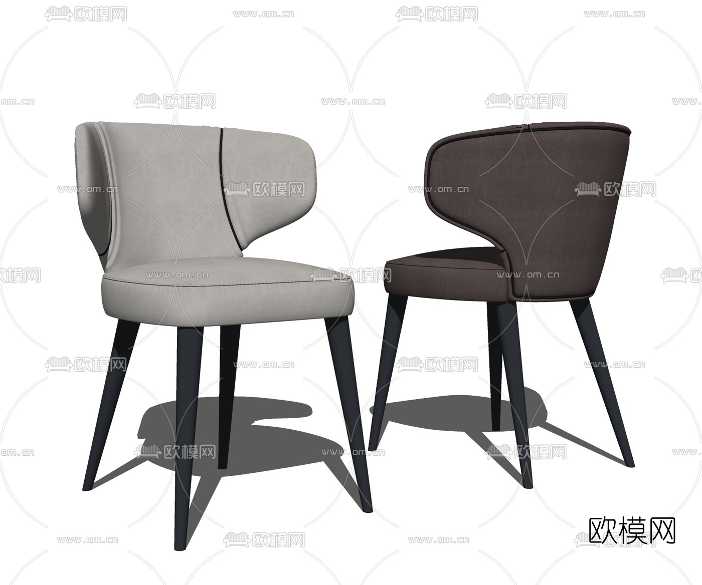 现代布艺餐椅su模型