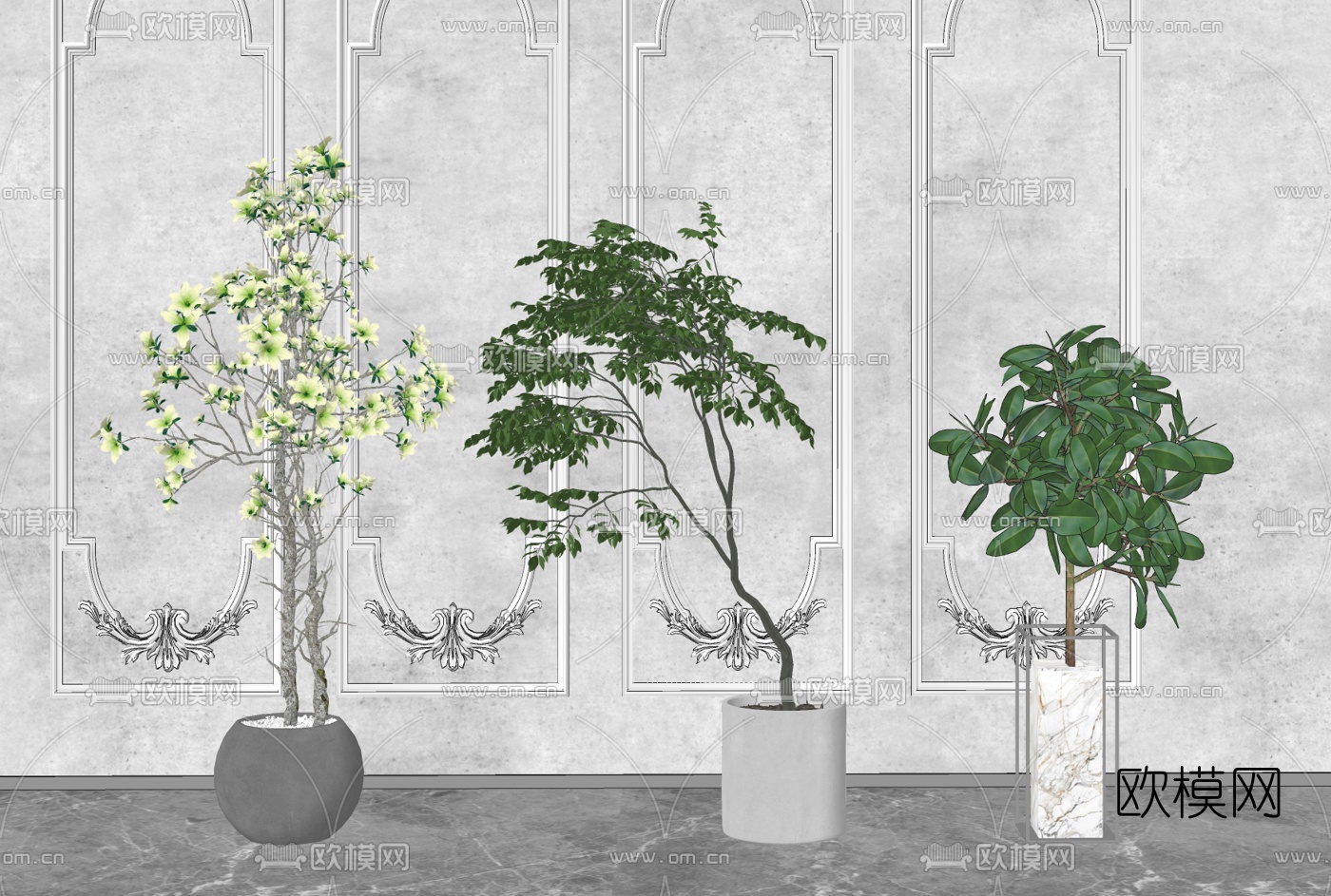 现代绿植盆栽su模型