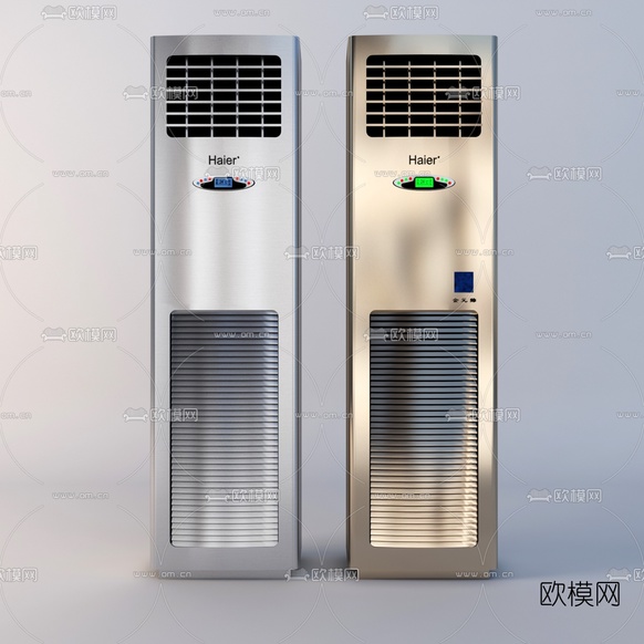 现代海尔落地空调3d模型下载(渲染图2)