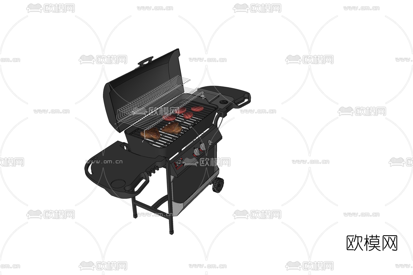 现代金属烤架免费su模型下载