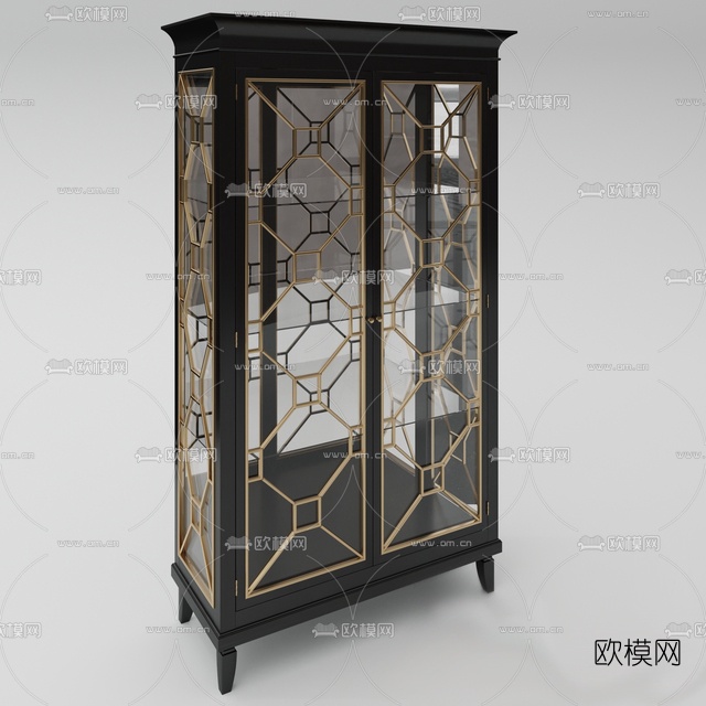 简欧储物柜免费3d模型