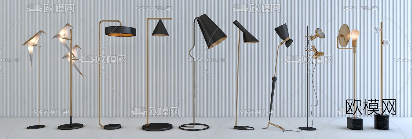 现代轻奢落地灯3d模型