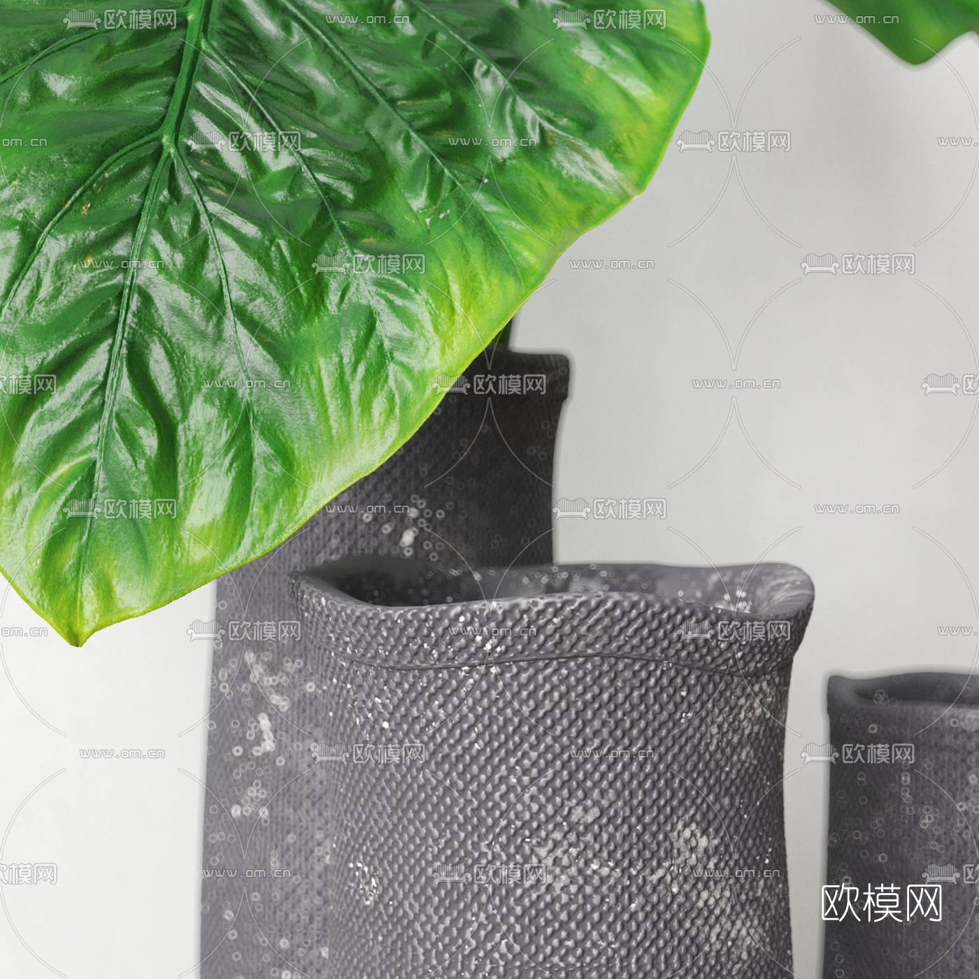 现代花瓶荷叶摆件3d模型下载（渲染图3）