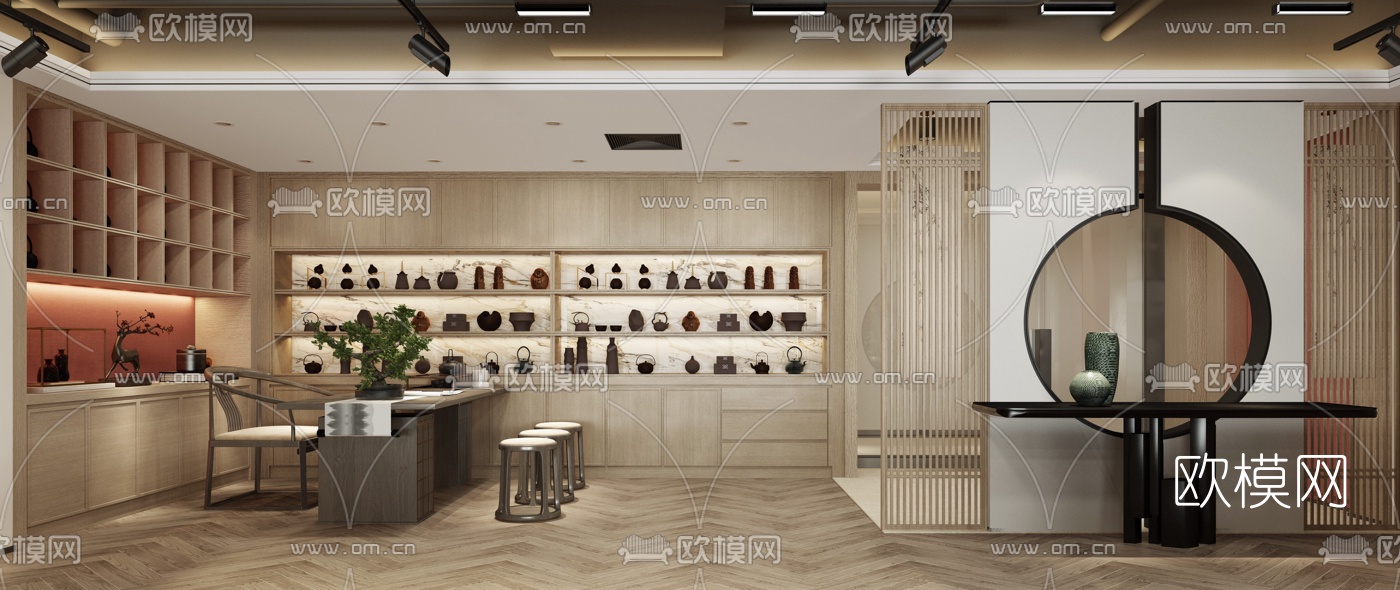 新中式茶楼3d模型
