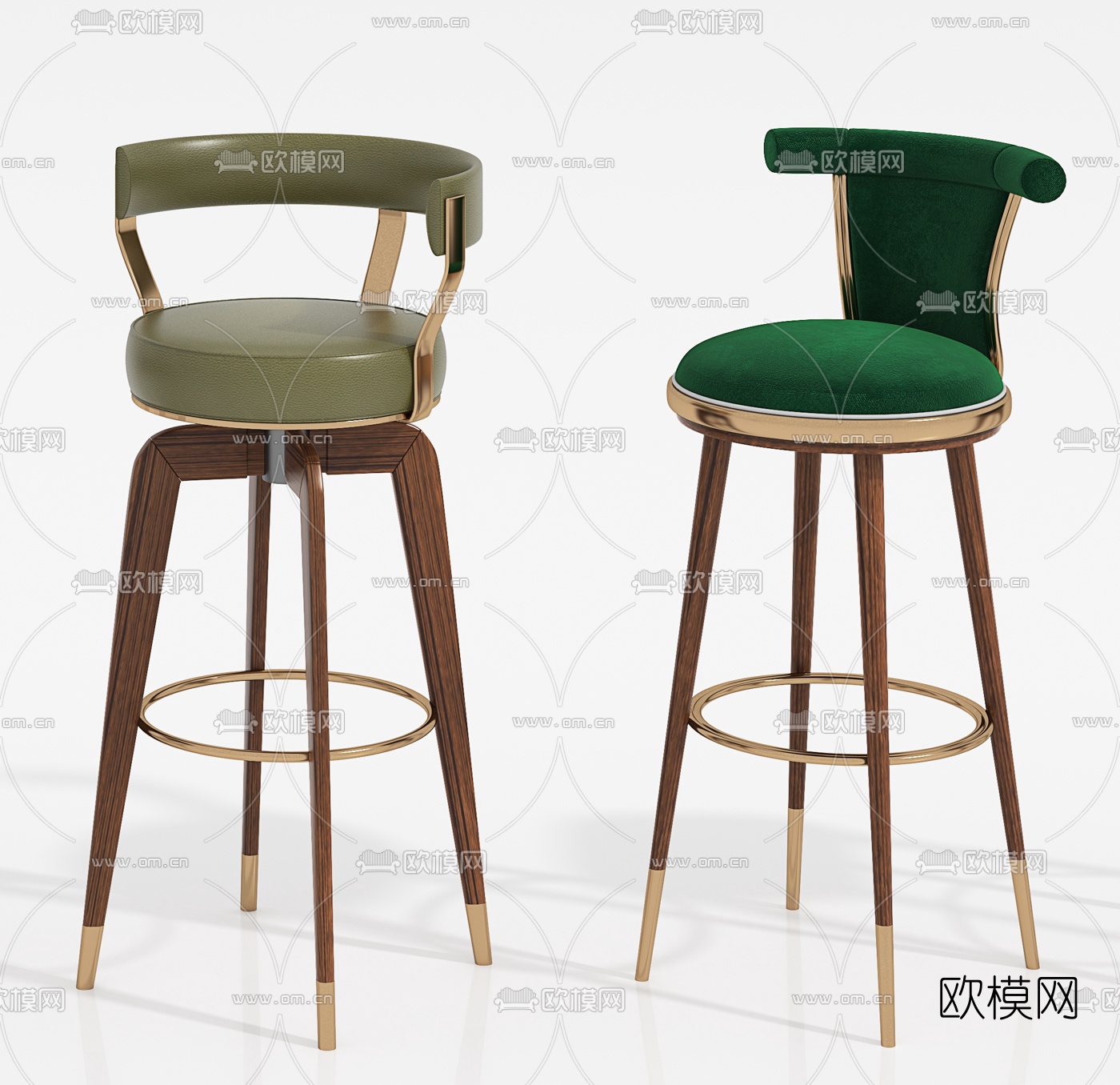 现代吧椅组合3d模型下载（渲染图2）