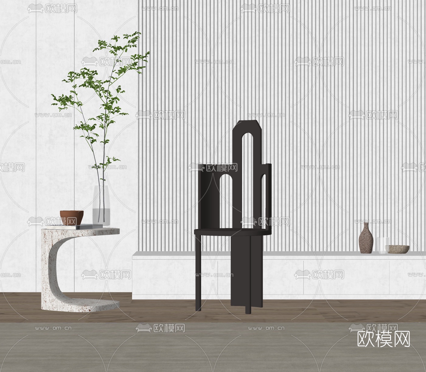 现代休闲椅su模型