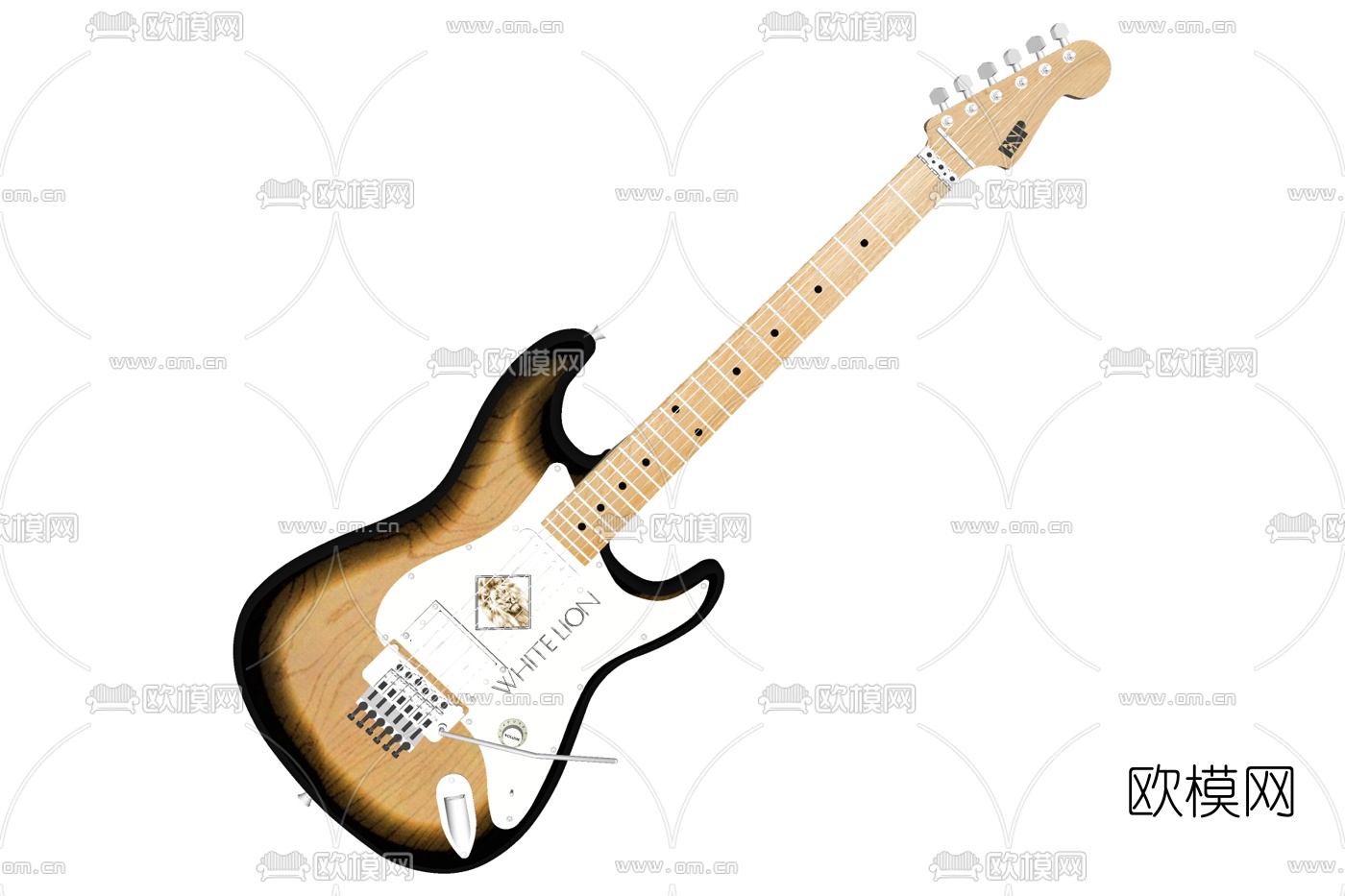 现代吉他su模型下载