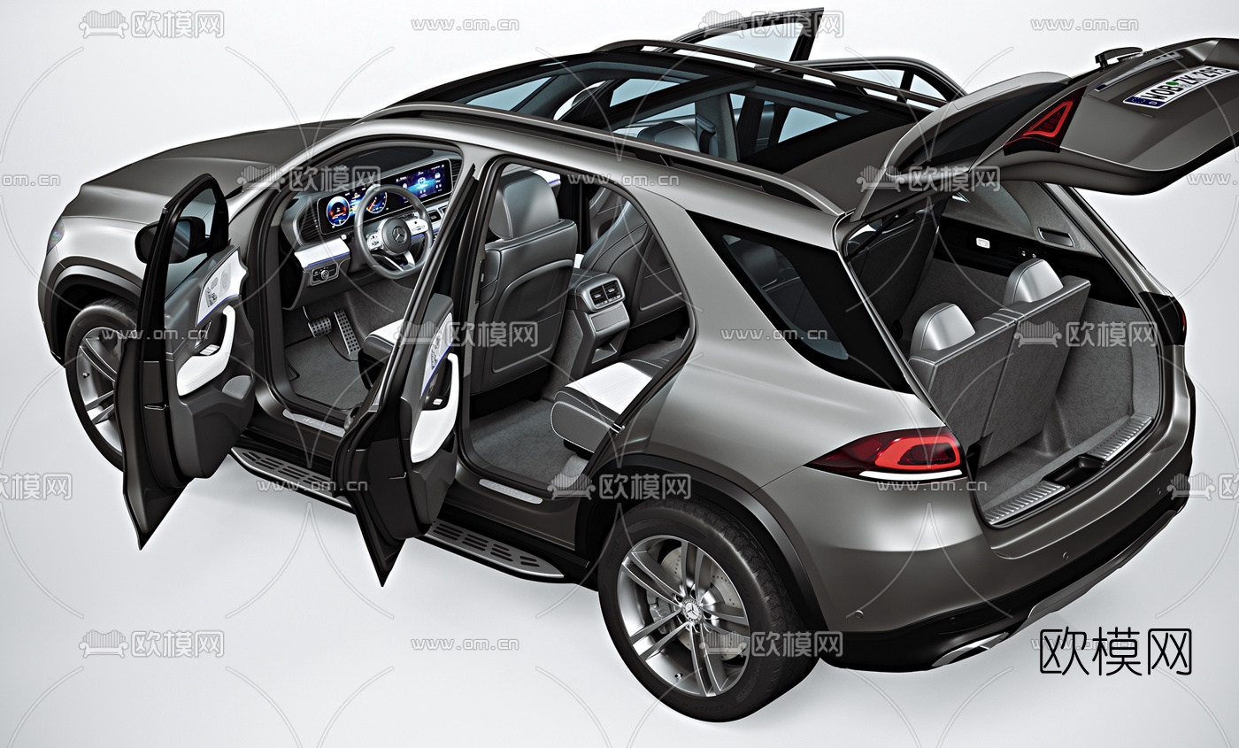 现代奔驰GLE汽车3d模型下载（渲染图4）