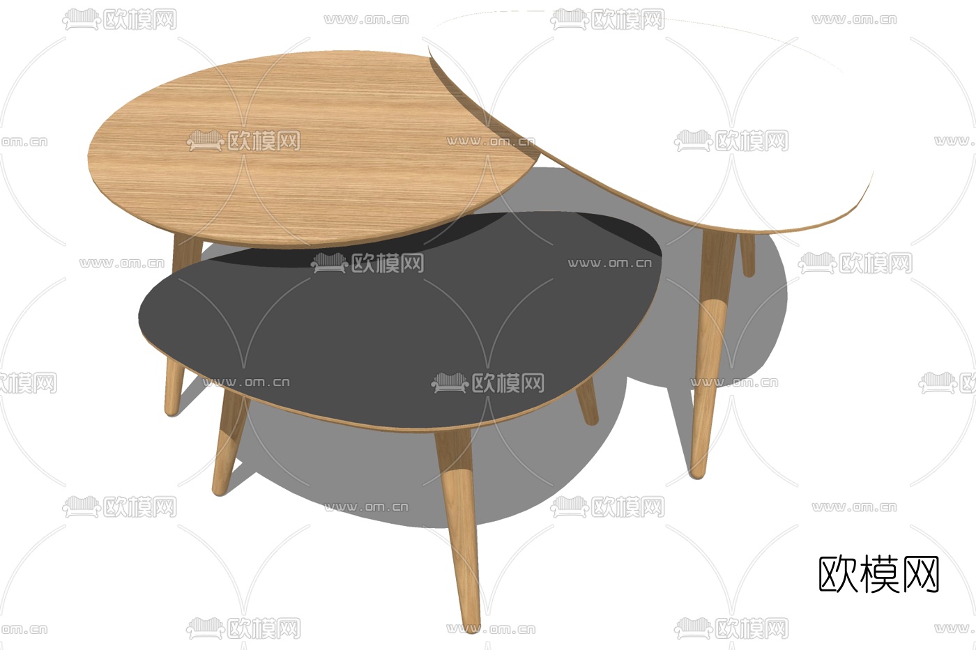 北欧组合茶几su模型下载