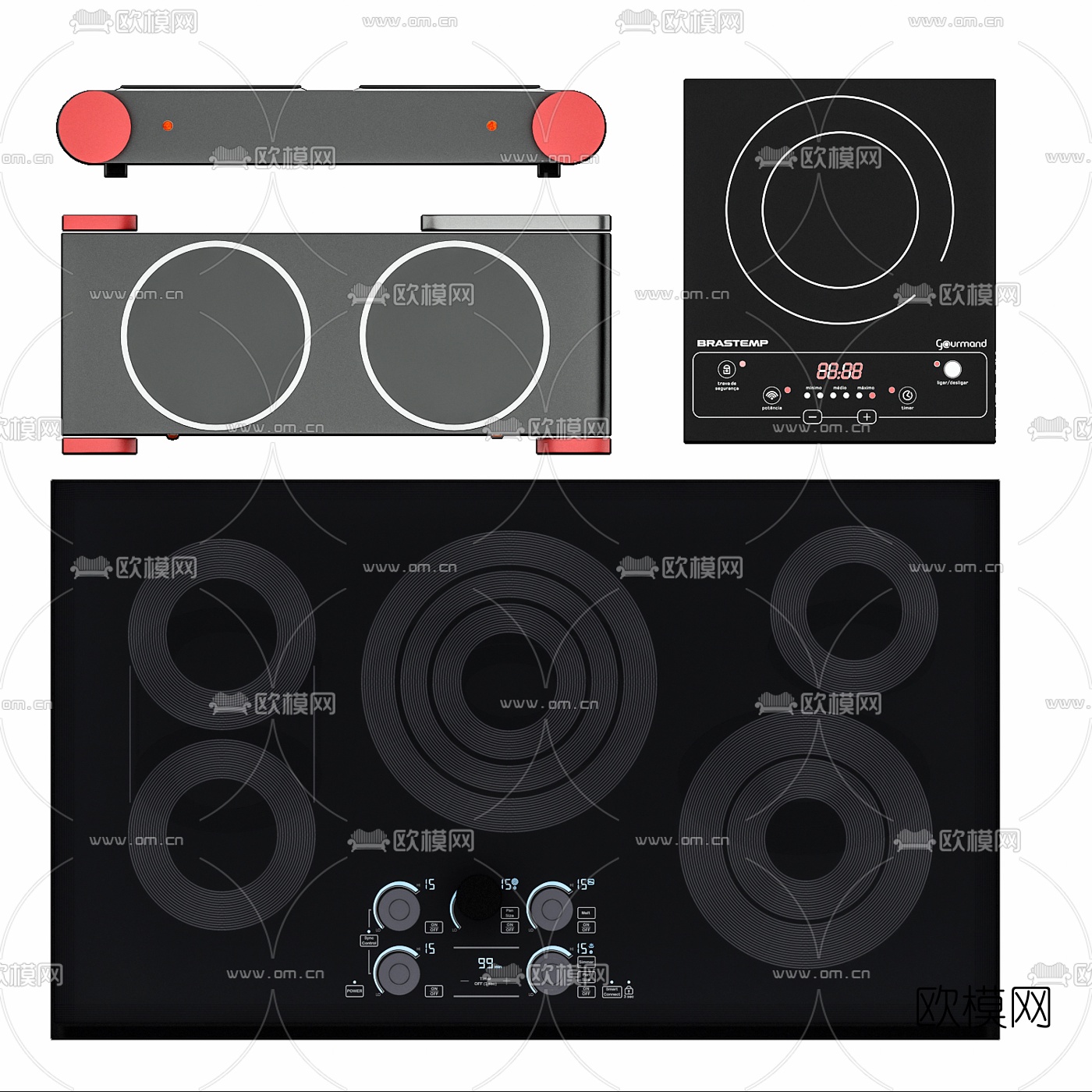 现代电磁炉3d模型