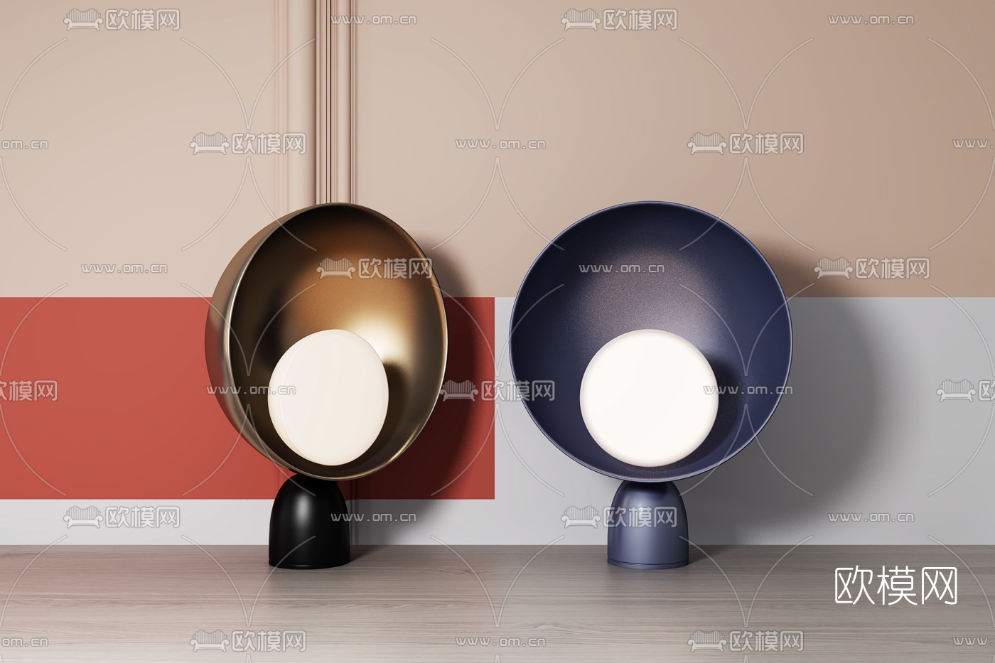 现代时尚台灯3d模型下载（渲染图2）