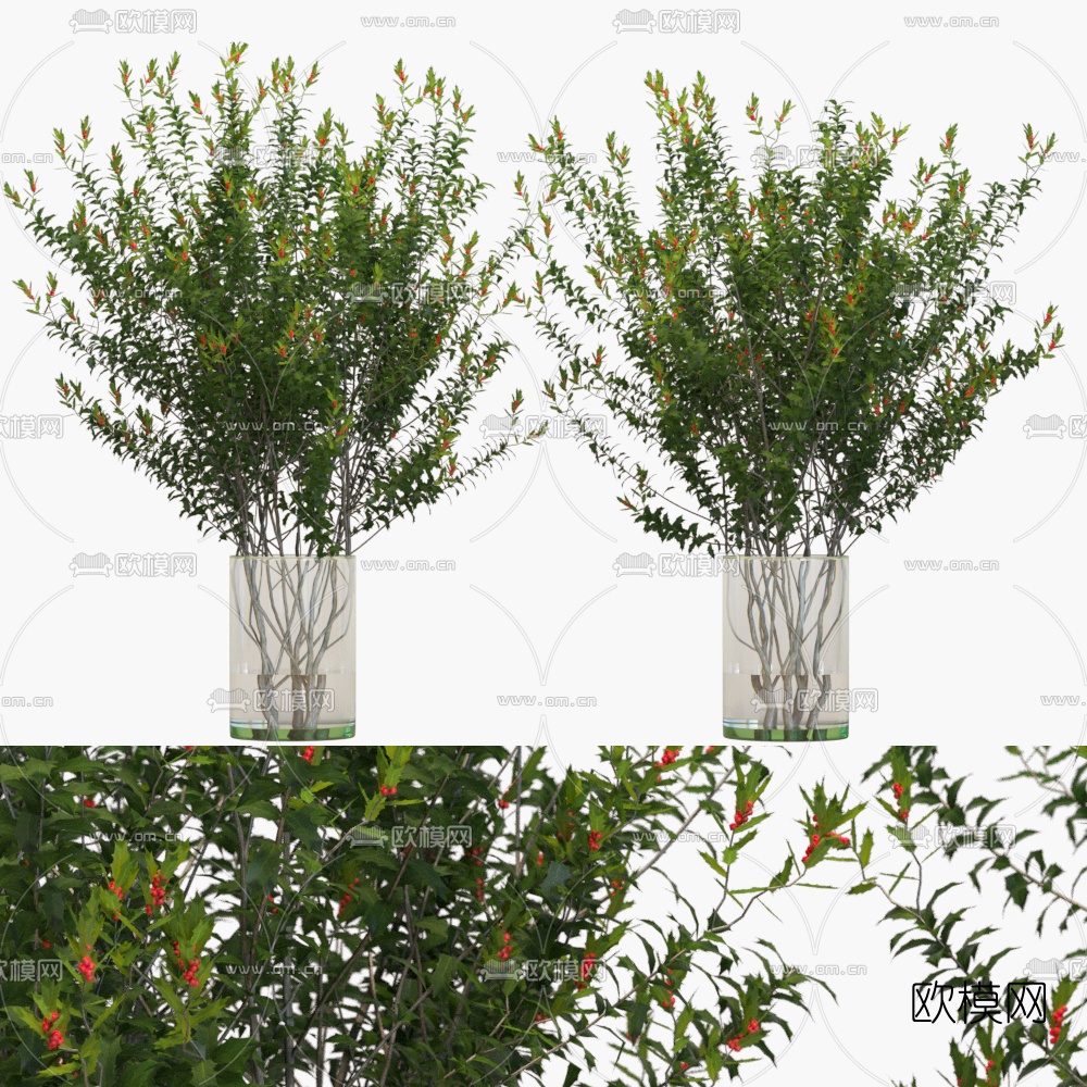 现代树枝水培盆栽3d模型下载