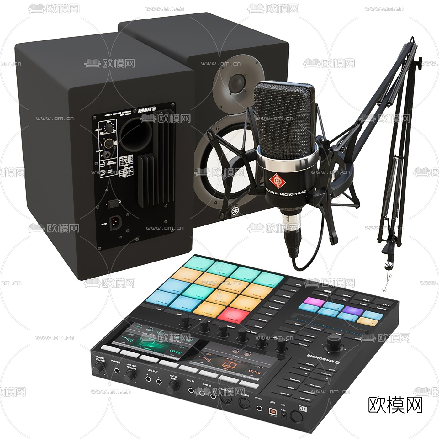 现代录音设备3d模型