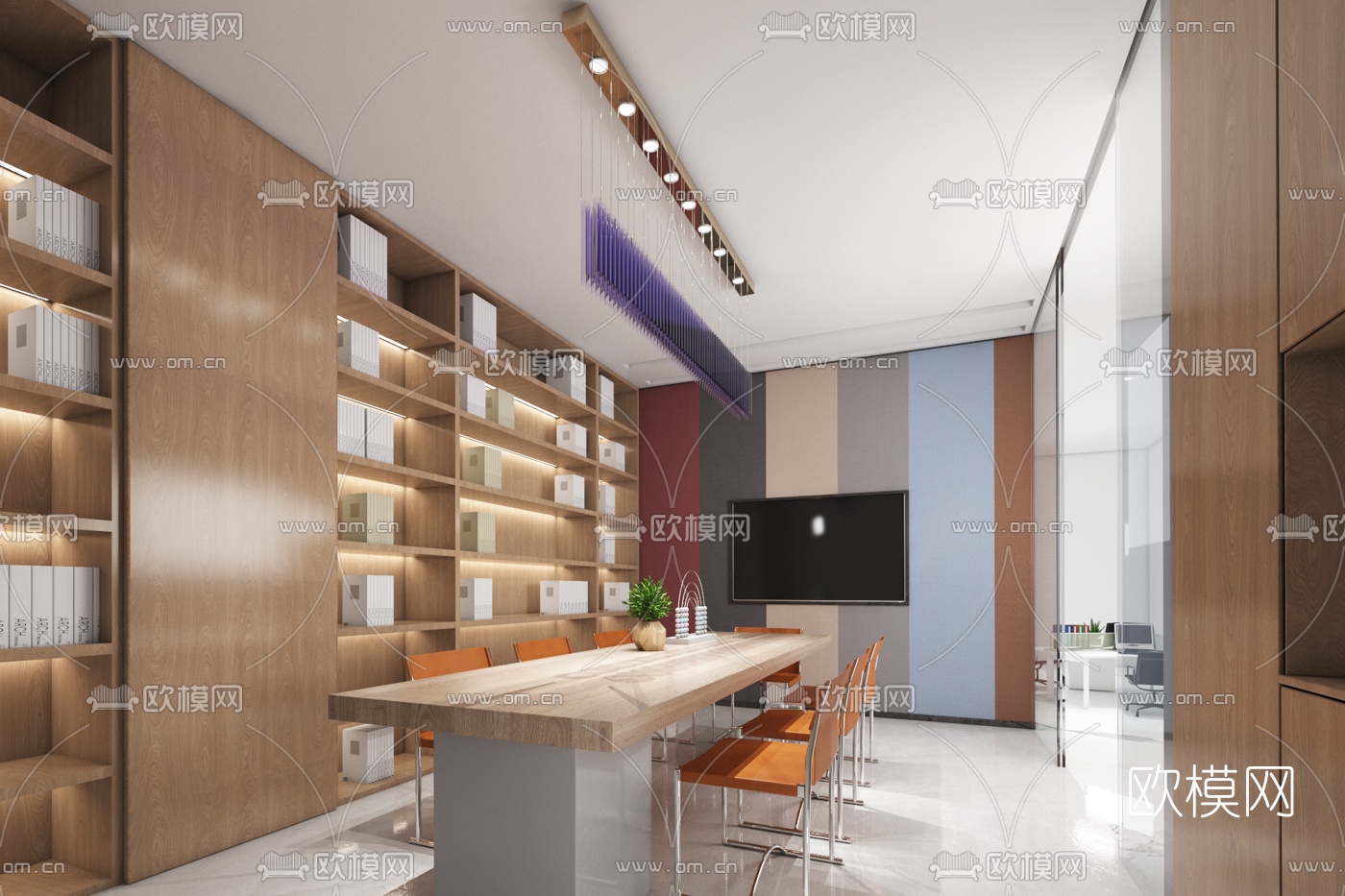 飞墨设计 现代办公会议室3d模型下载