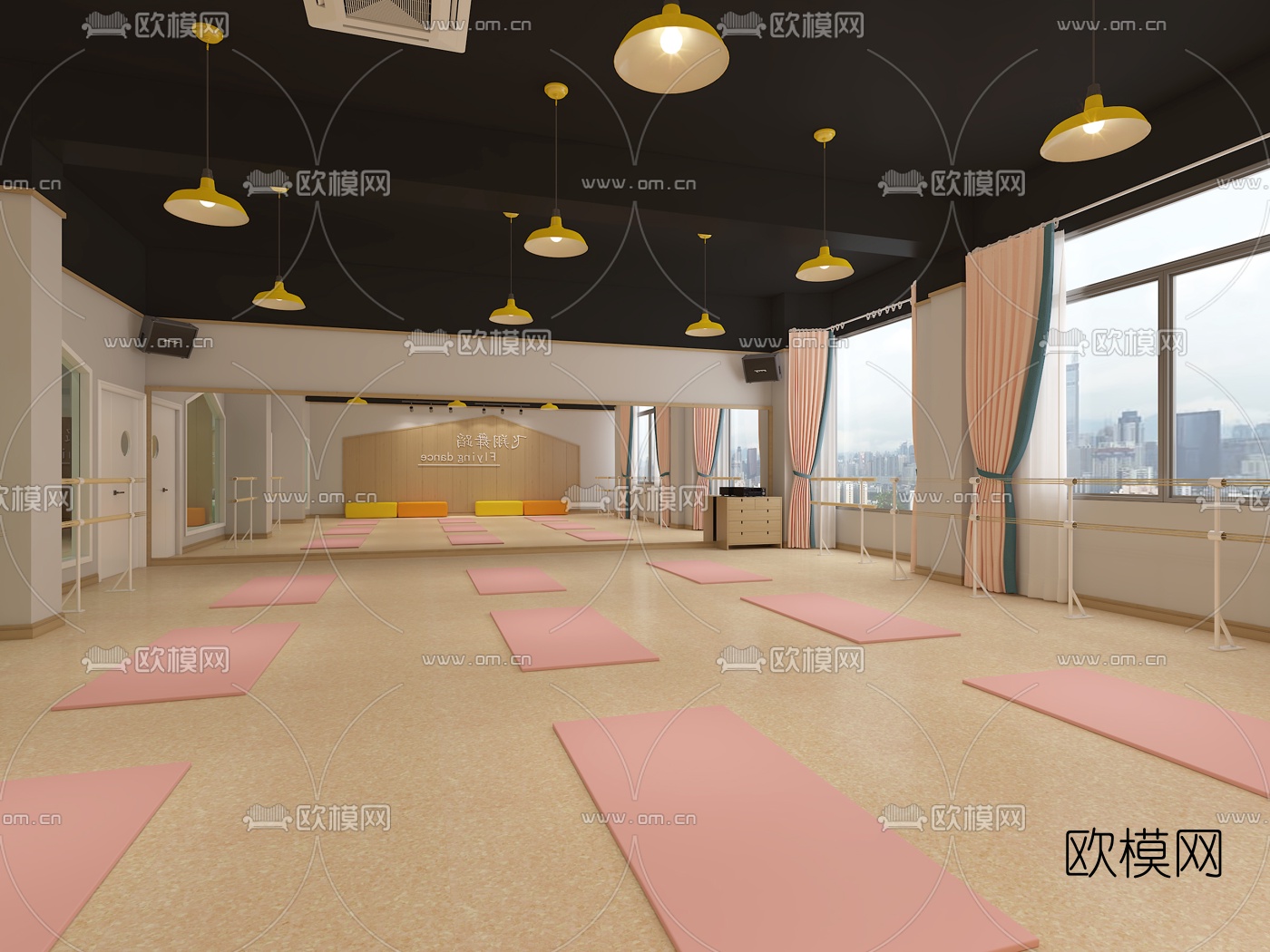 现代儿童美术室舞蹈室免费3d模型下载（渲染图3）