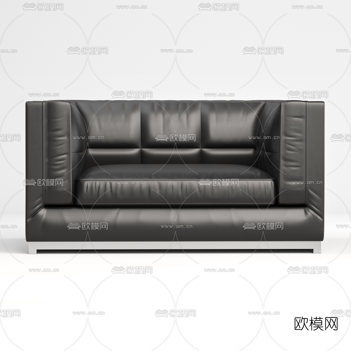 现代皮革办公沙发免费3d模型下载（渲染图2）