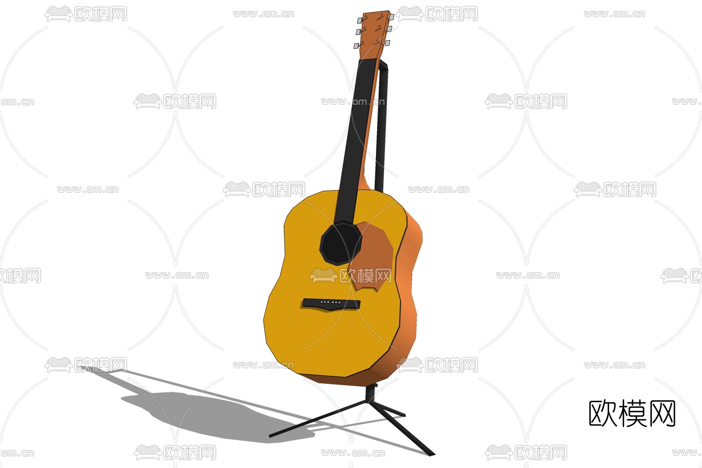 现代吉他免费su模型下载