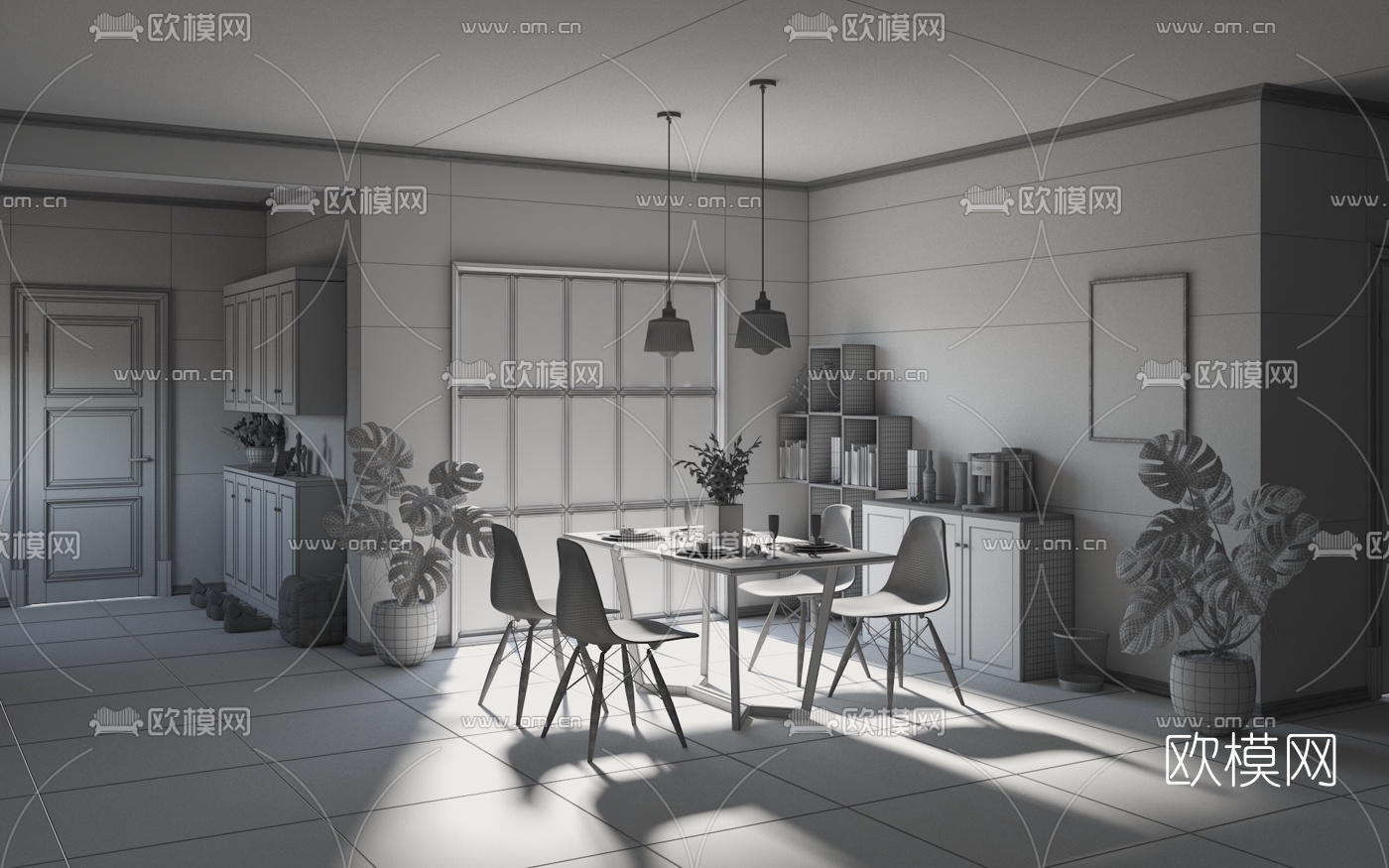北欧餐厅免费3d模型
