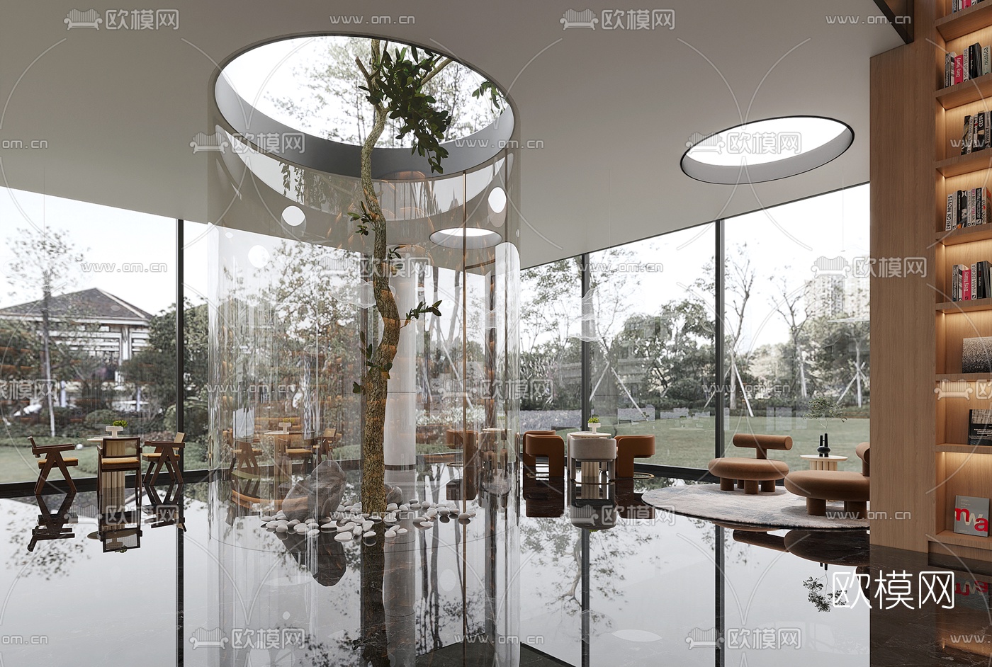 现代图书馆3d模型
