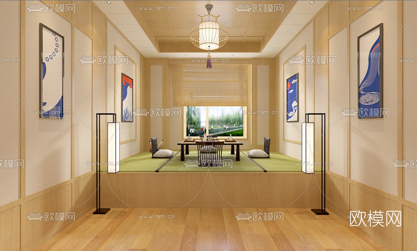 日式榻榻米卧室免费3d模型
