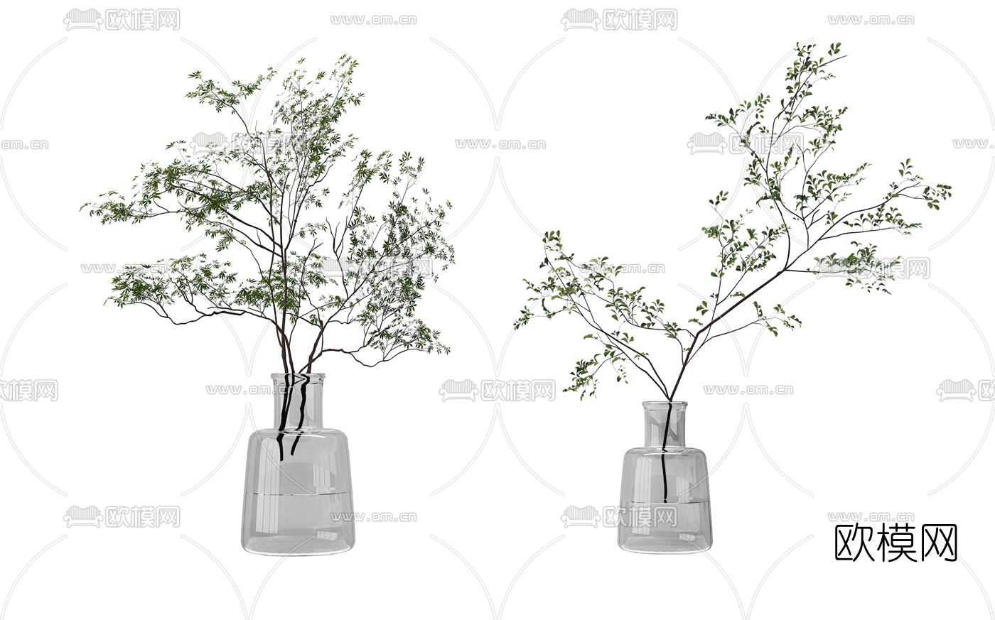 现代水生植物花瓶3d模型下载