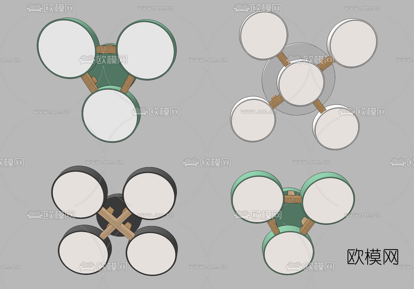 北欧轻奢吸顶灯su模型下载