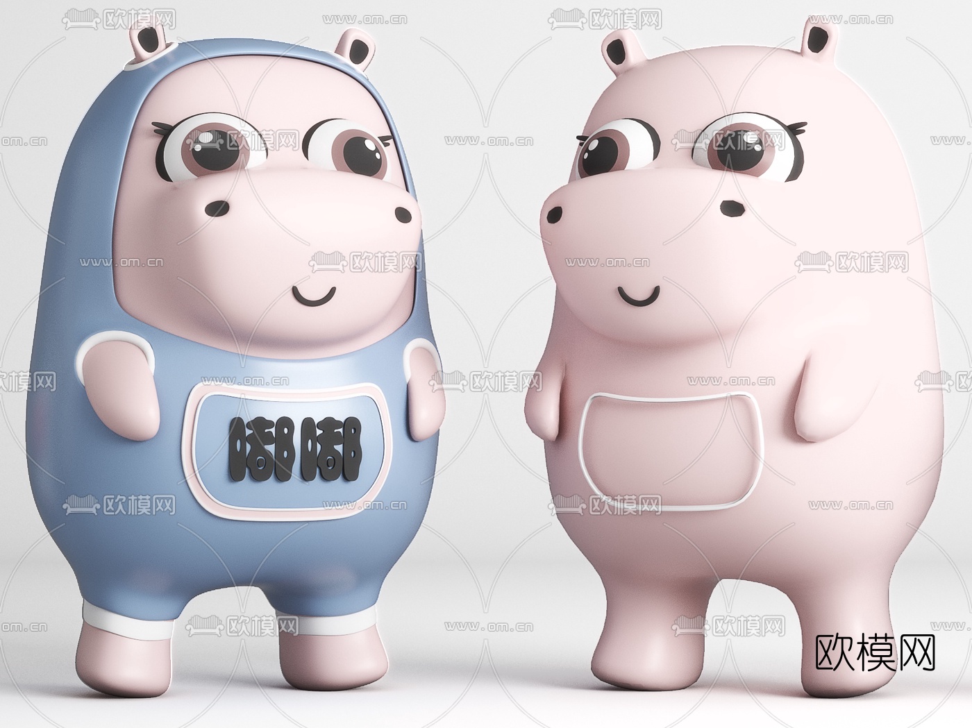 现代奶牛公仔玩具3d模型下载（渲染图3）