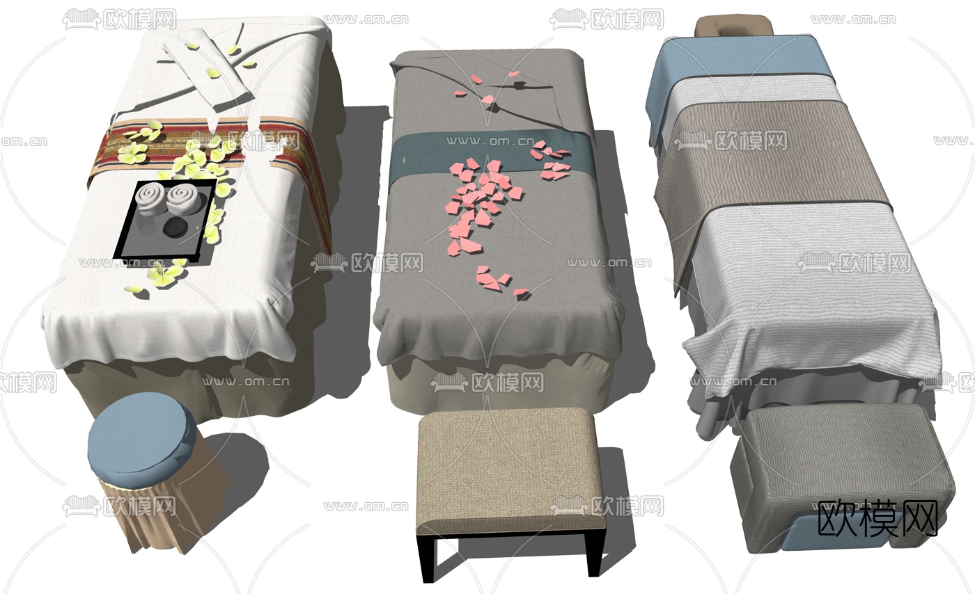 现代按摩床su模型下载