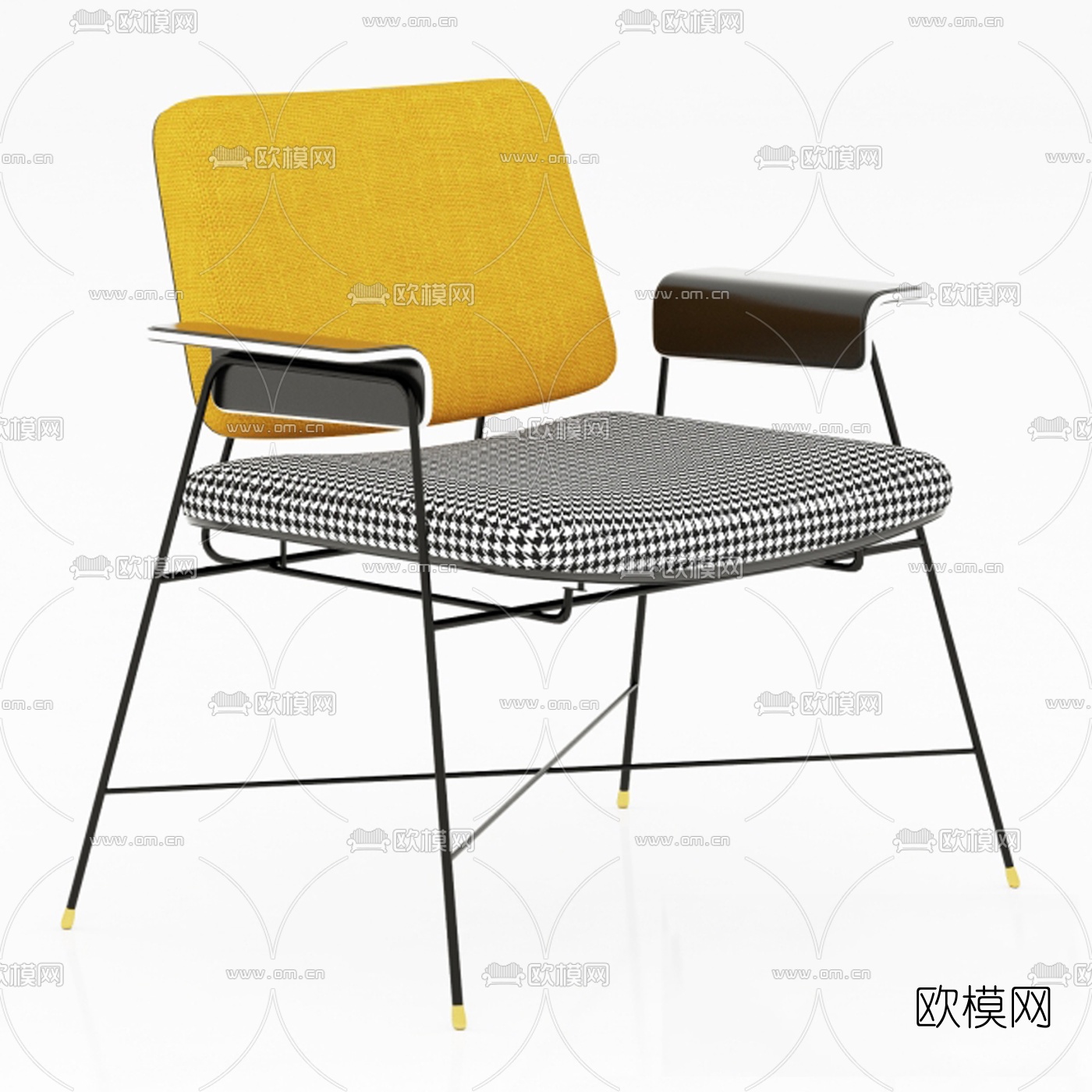 北欧靠背扶手椅3d模型
