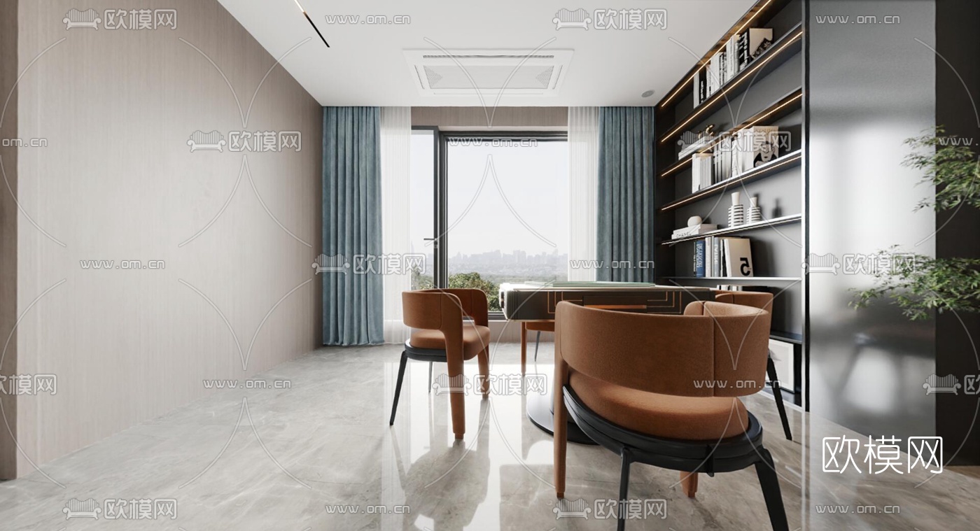 现代休息娱乐室cr全景3d模型