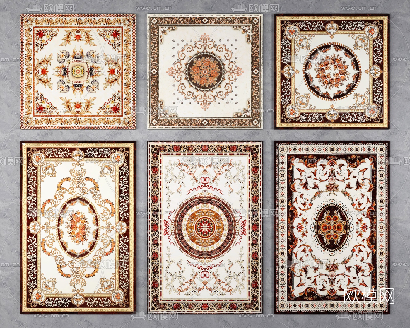 欧式石材拼花瓷砖3d模型下载