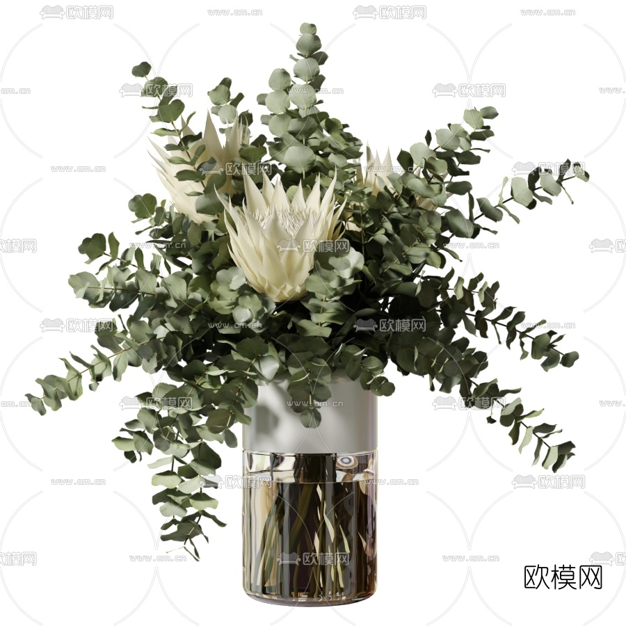 现代水培花卉花瓶3d模型