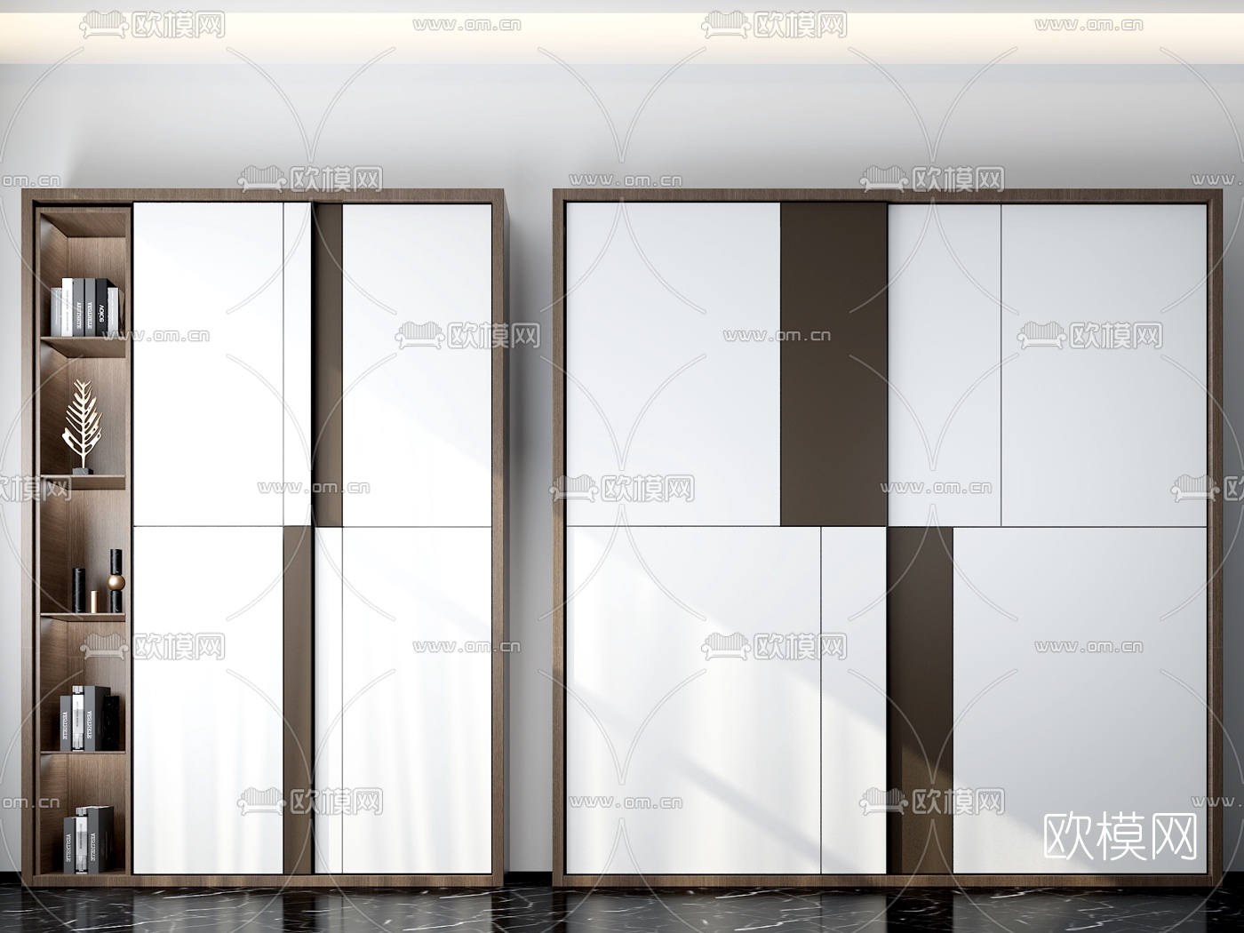 现代推拉门衣柜3d模型下载