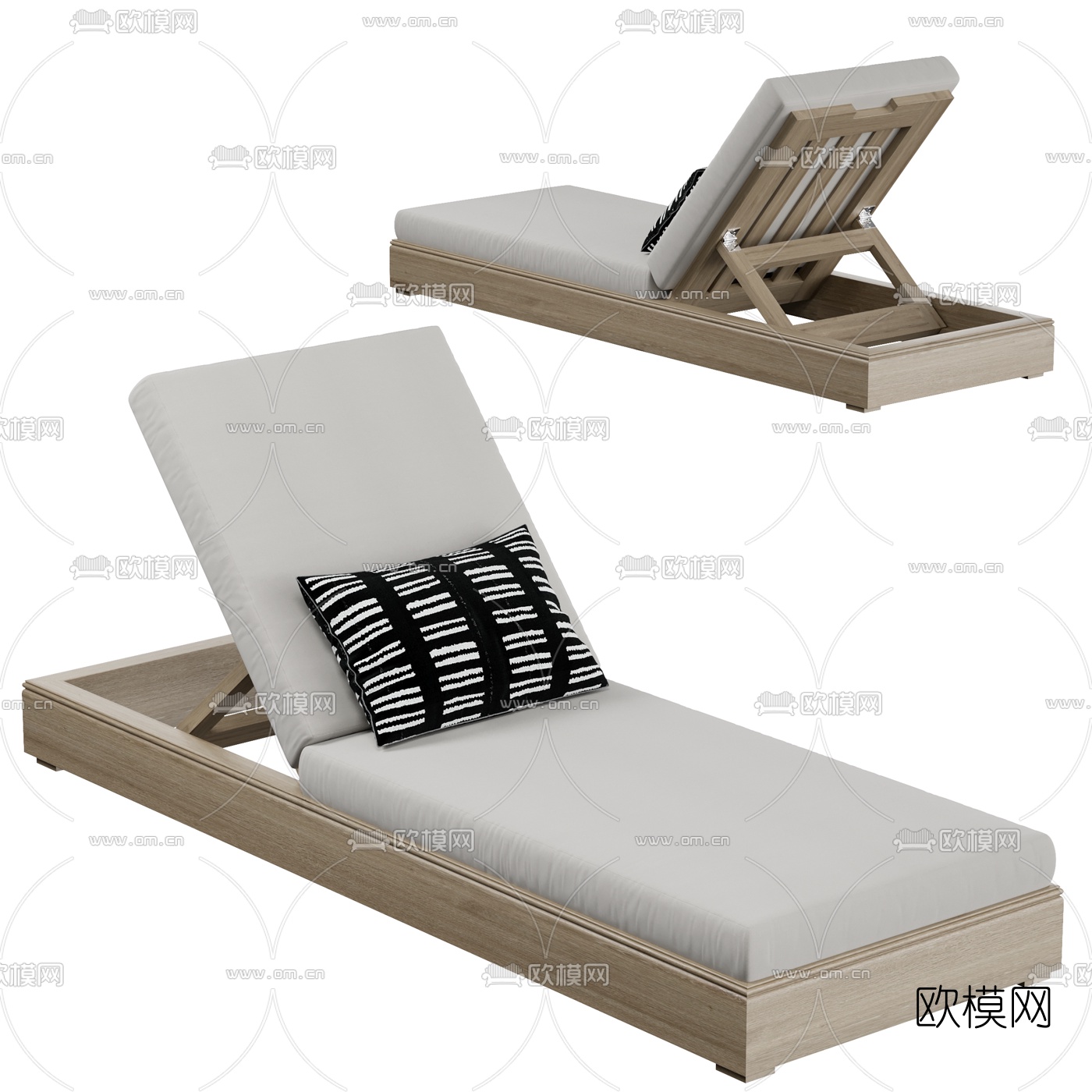 RH 户外躺椅3d模型