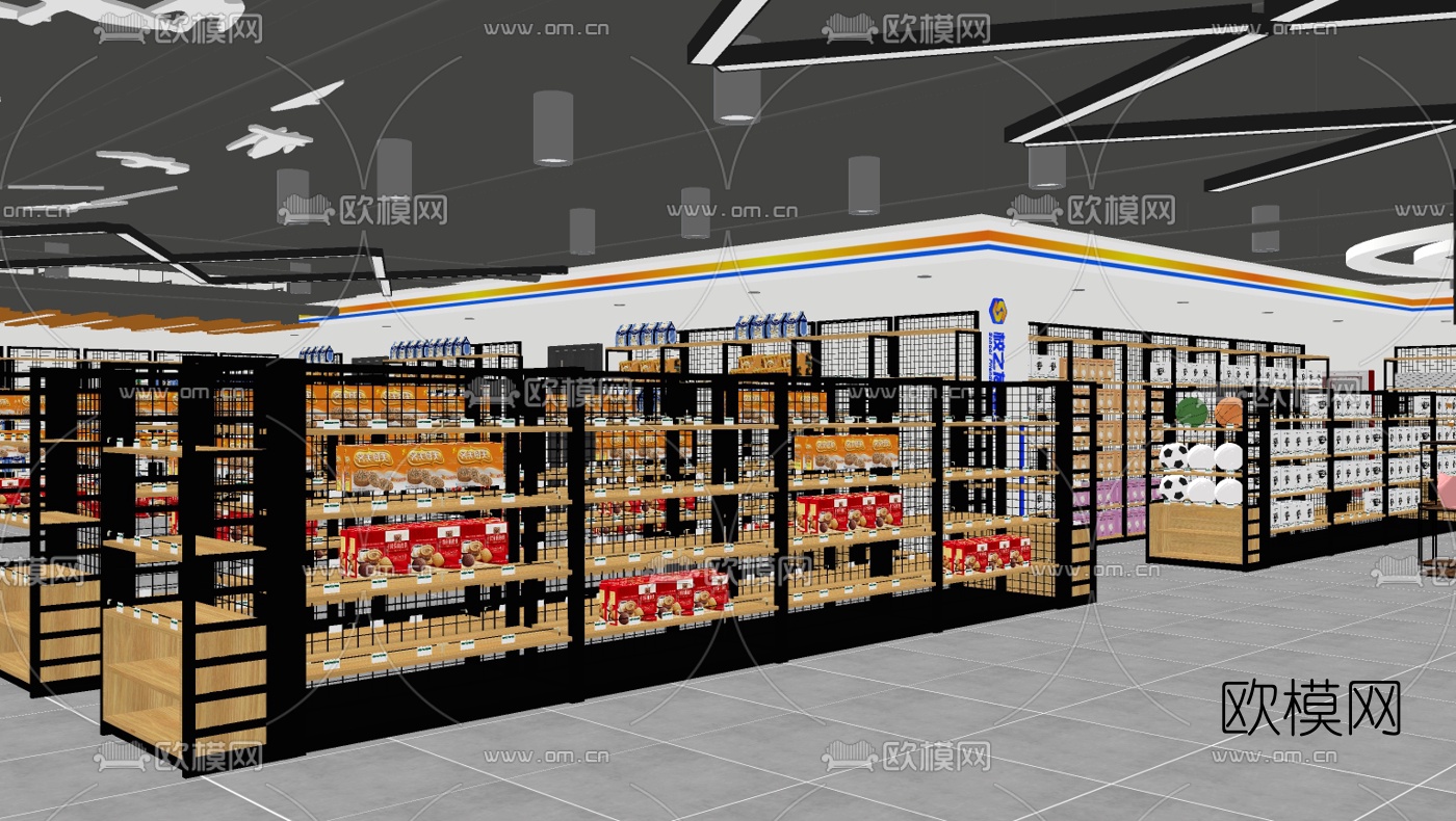 现代文体用品区su模型