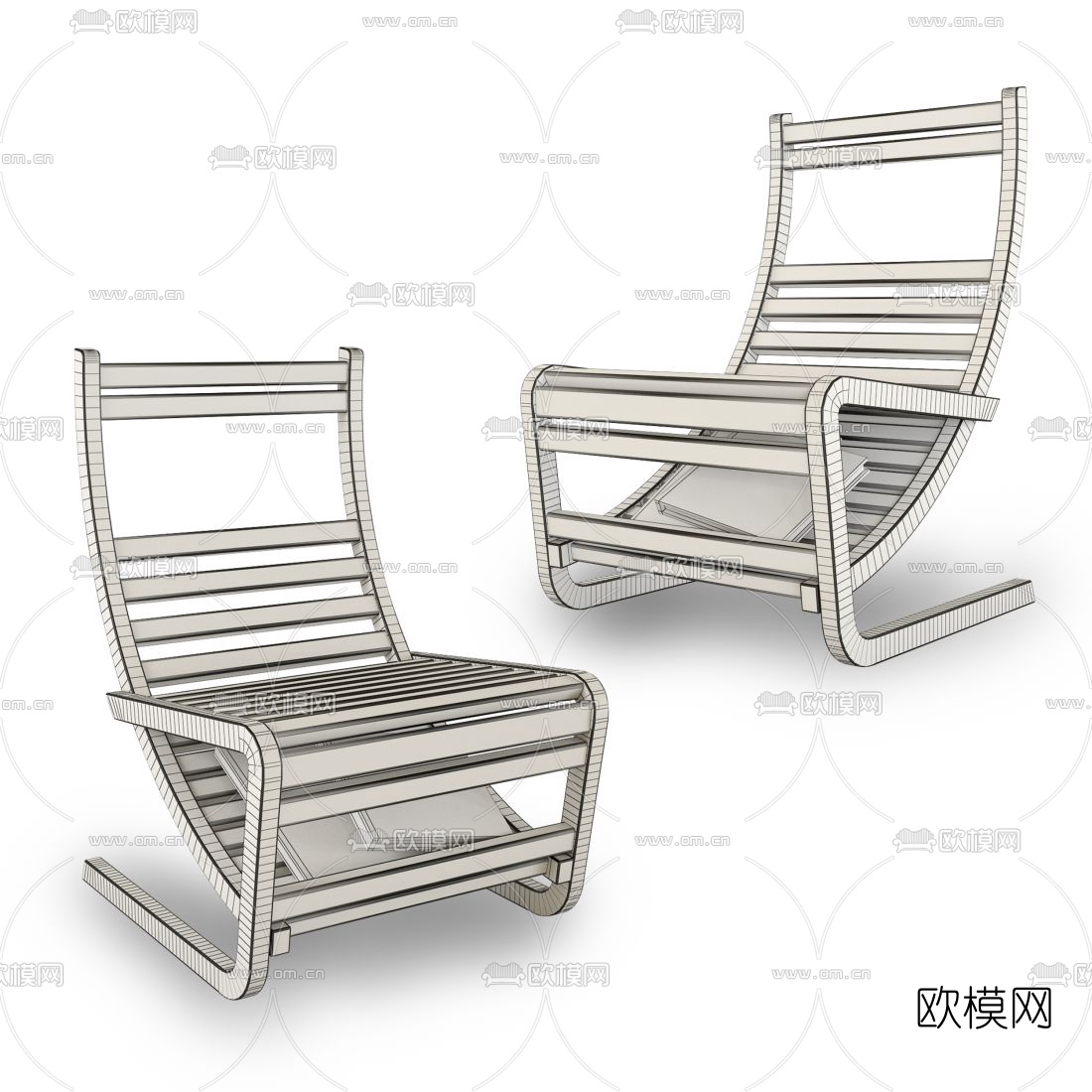 现代座椅休闲躺椅3d模型下载（渲染图4）