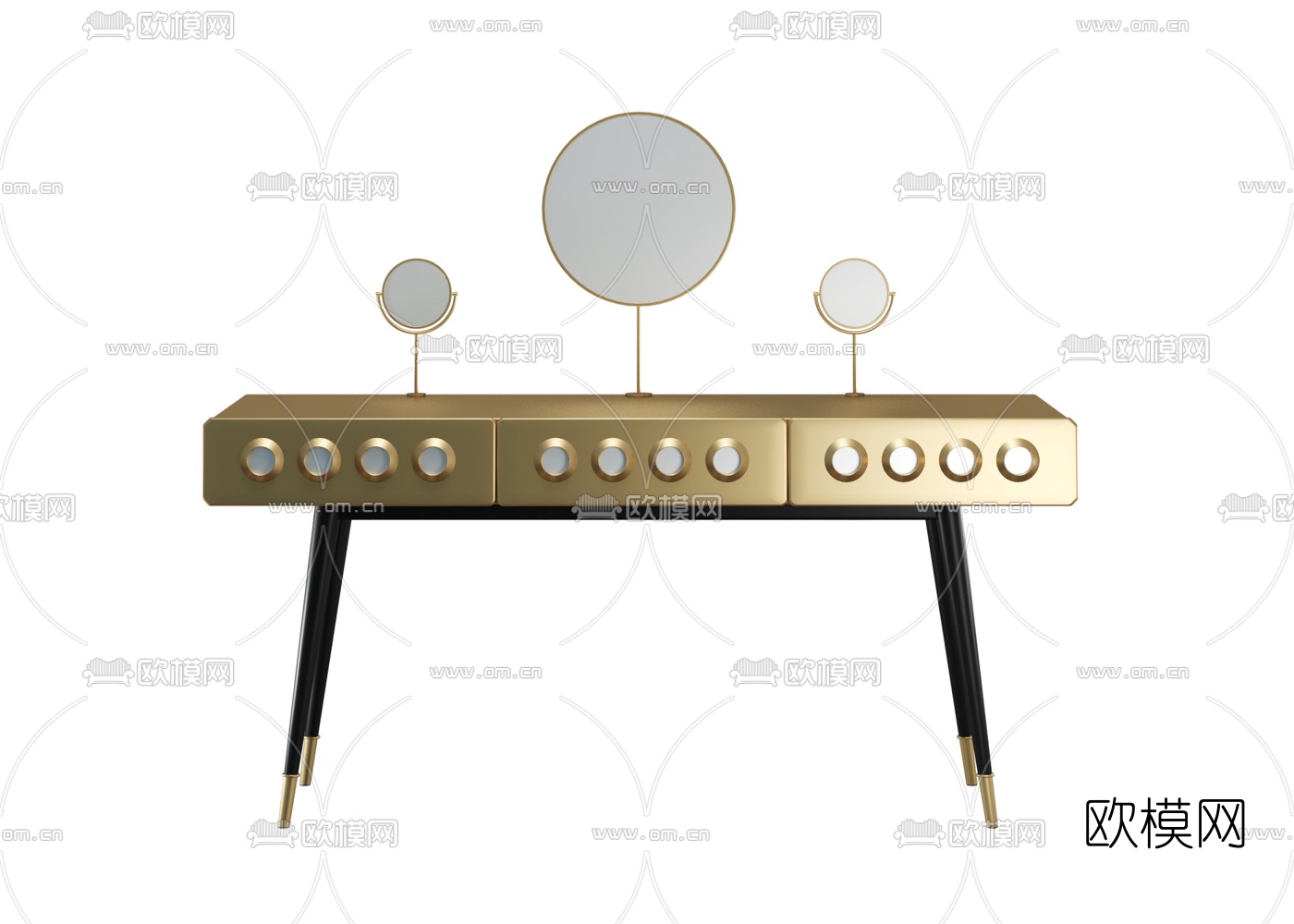 北欧轻奢梳妆台3d模型下载