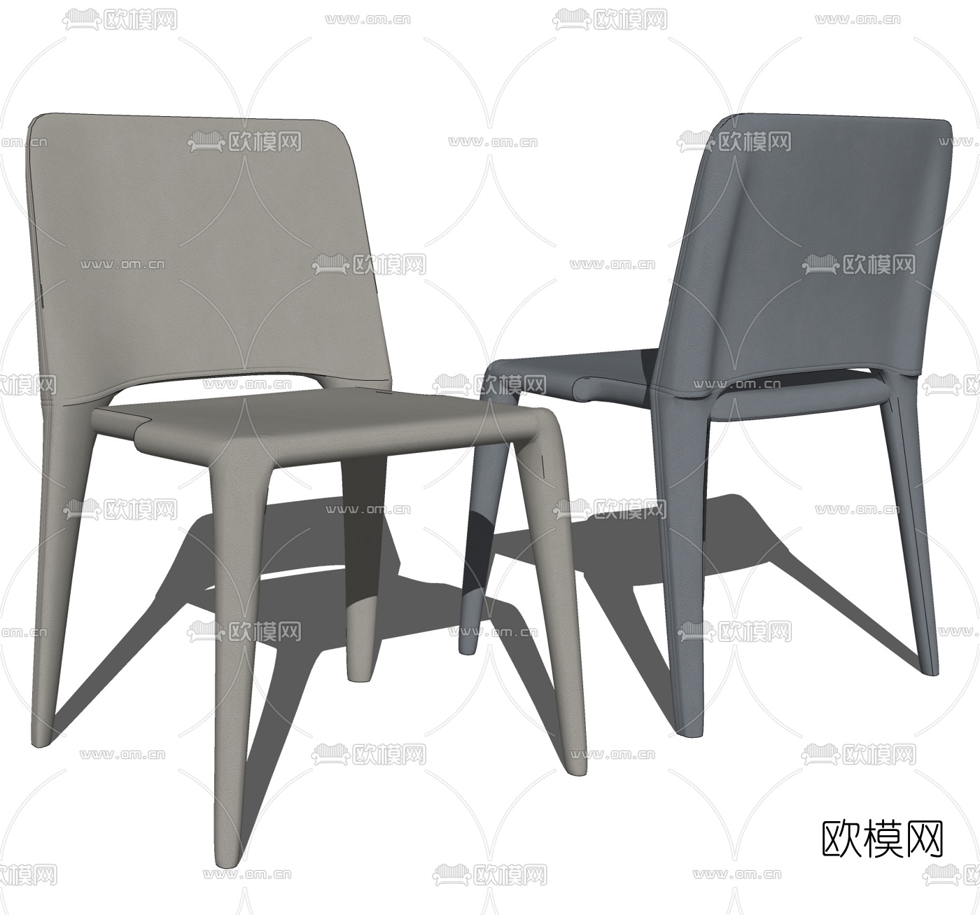 现代皮革单椅su模型下载（渲染图2）