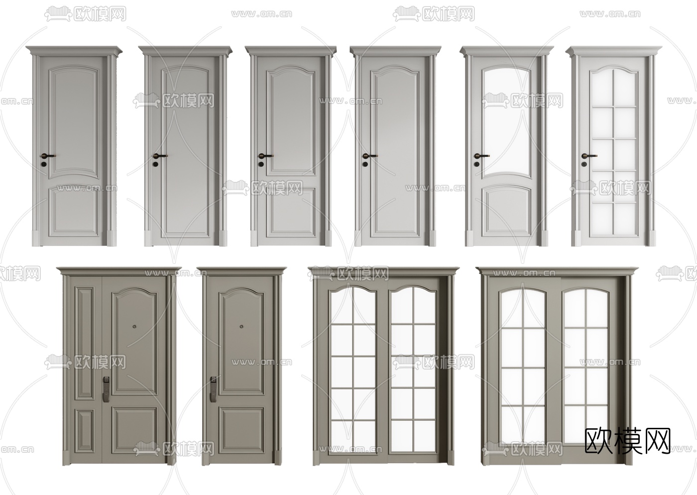 美式房门厨卫门单开门3d模型下载