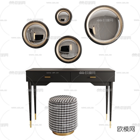 现代时尚梳妆台3d模型下载
