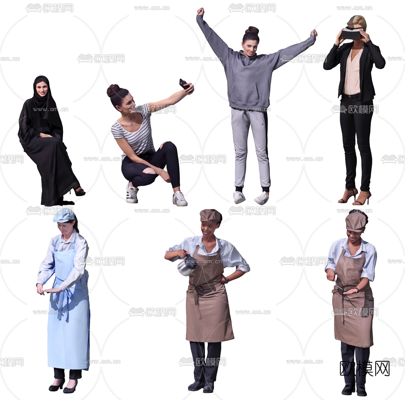 欧式美女人物3d模型