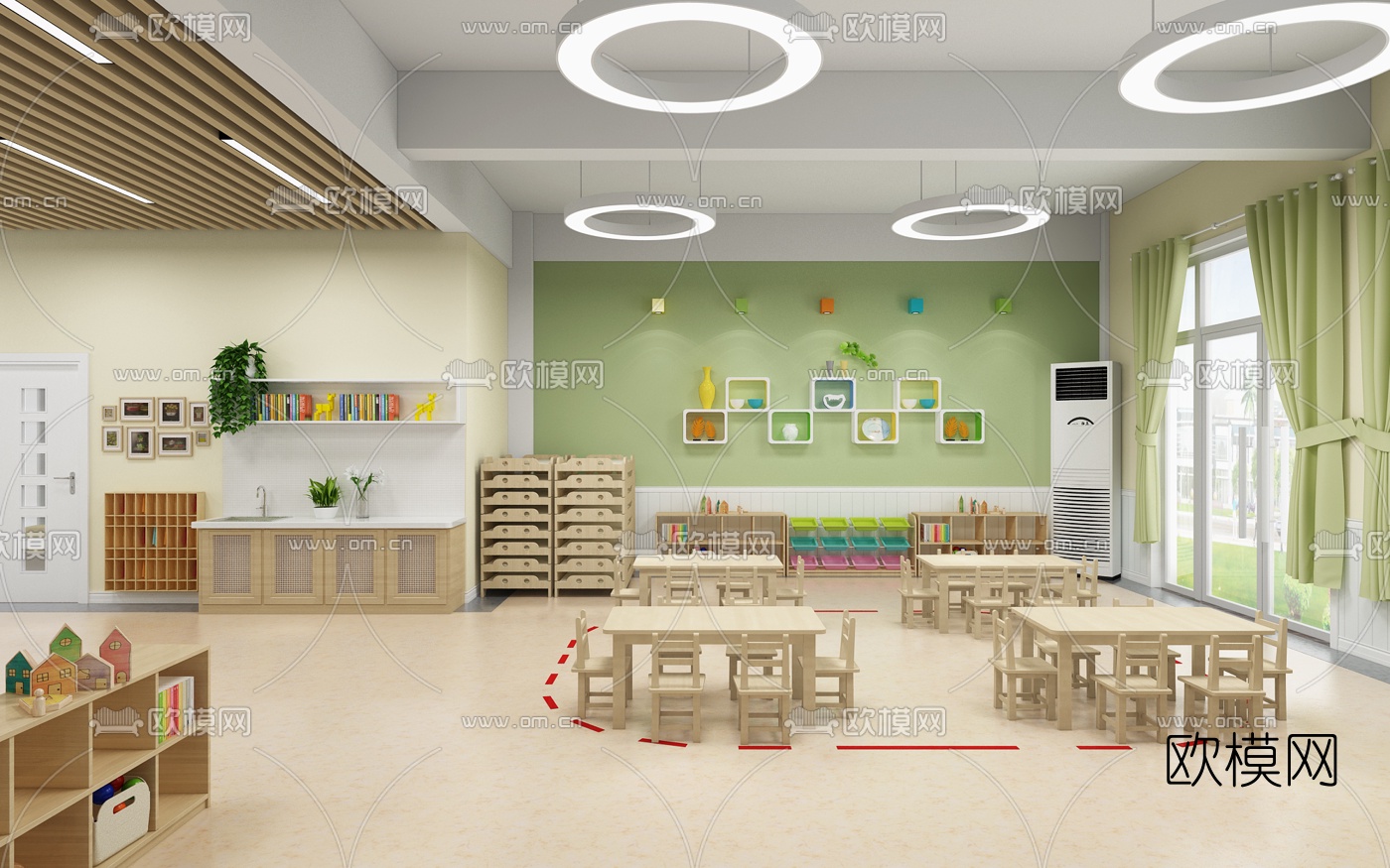 现代幼儿园教室3d模型