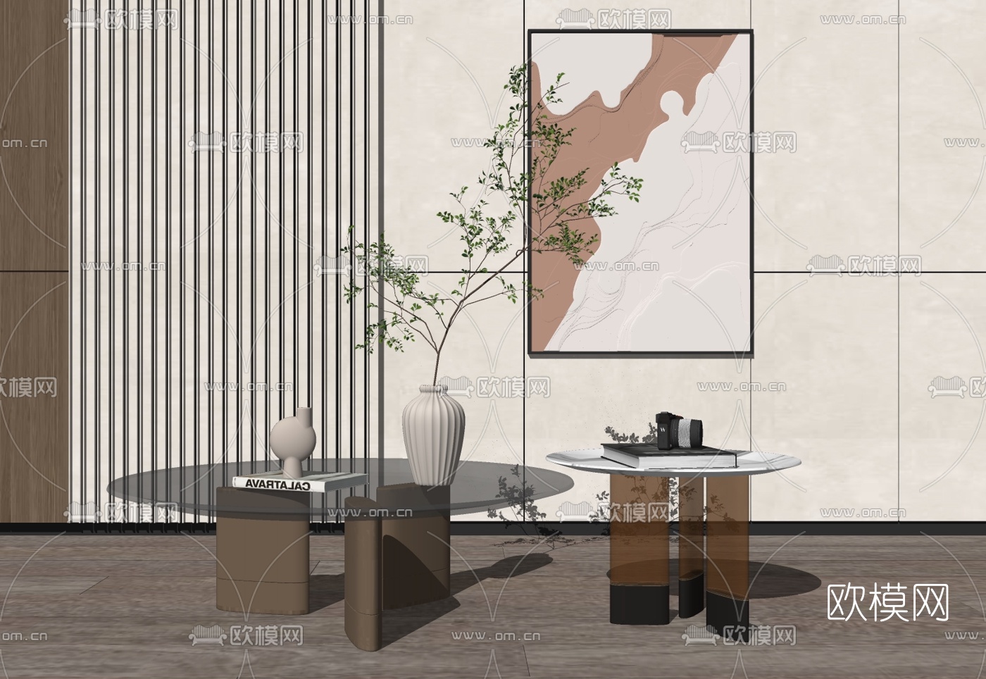 现代轻奢茶几su模型