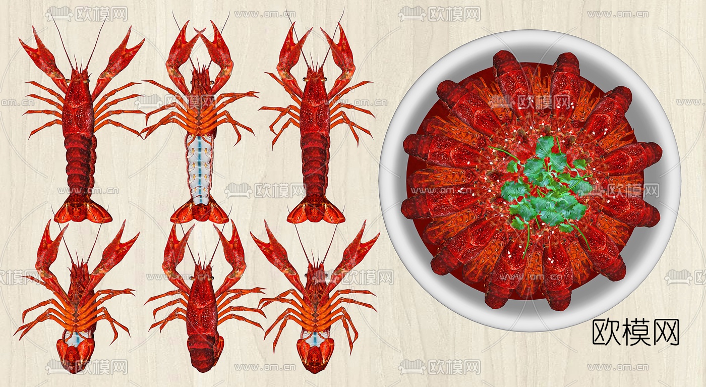现代十三香小龙虾su模型下载