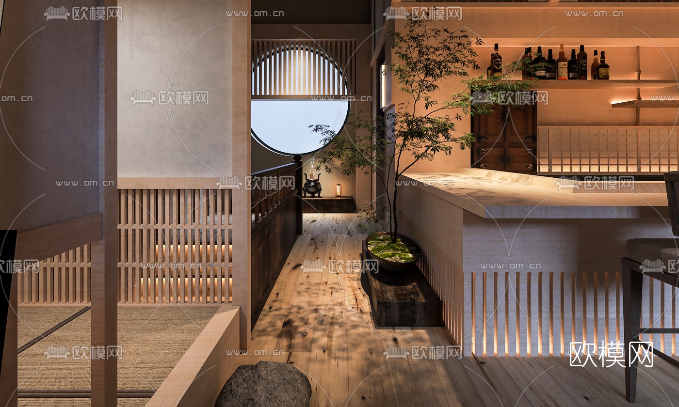 日式日料店3d模型下载（渲染图5）